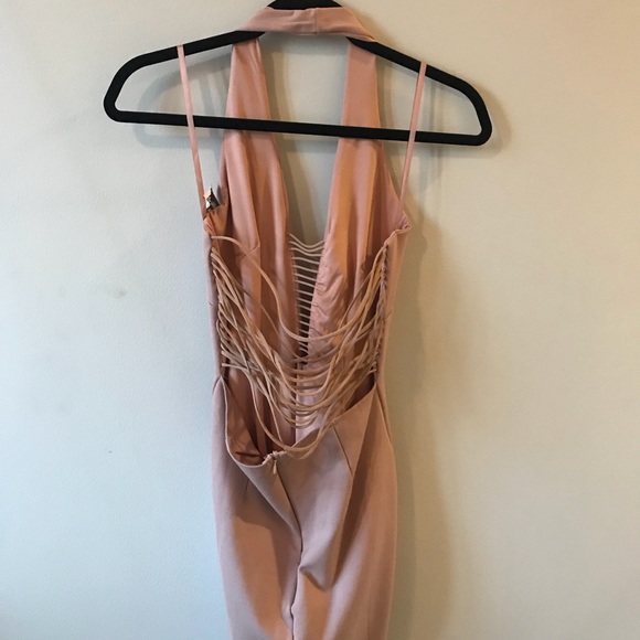 Halter top, pink/tan, strappy LF dress - Picture 4 of 6